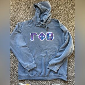 Gamma Phi Beta Comfort Colors letter hoodie size large